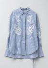 Cotton Poplin Mimosa Embroidery Shirt