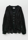Cotton Voile Lupine Cifre Gather Blouse