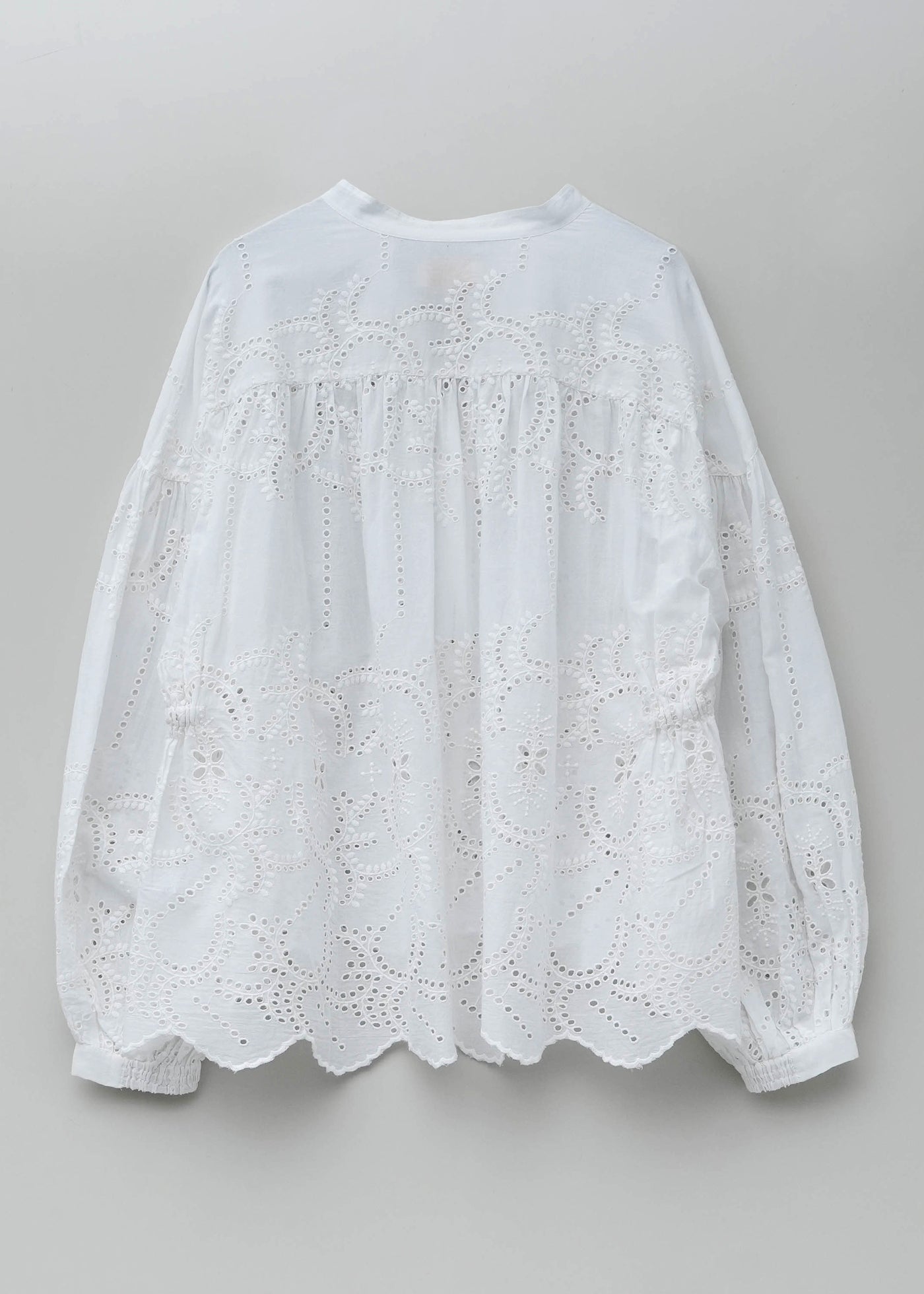Cotton Voile Lupine Cifre Gather Blouse