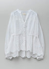Cotton Voile Lupine Cifre Gather Blouse