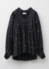 【9/2 10時発売】Fine Poplin Bindi Embroidery Gather Blouse