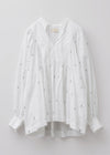 【9/2 10時発売】Fine Poplin Bindi Embroidery Gather Blouse