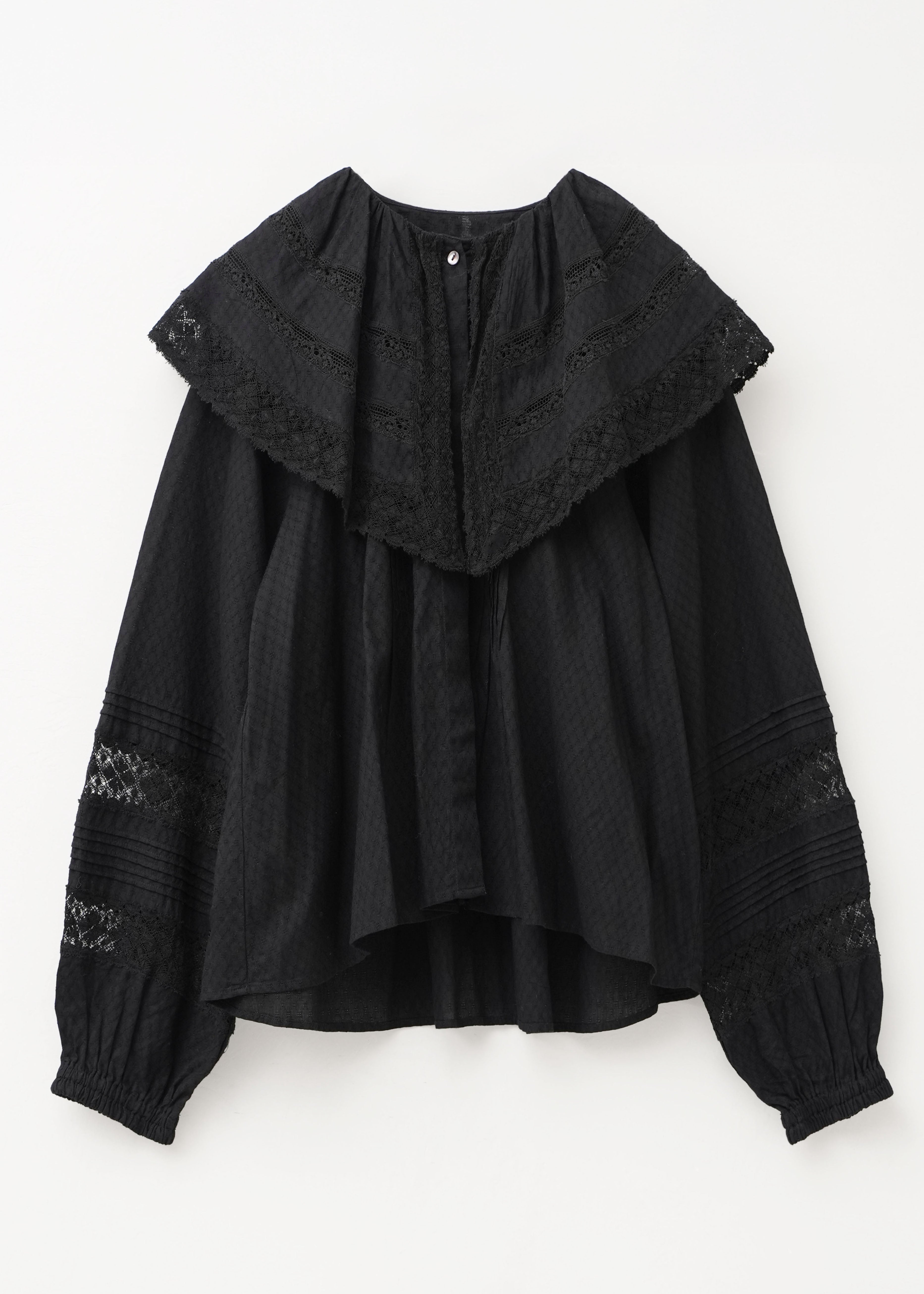 【9/2 10時発売】Cotton Dobby Lace Collar Blouse