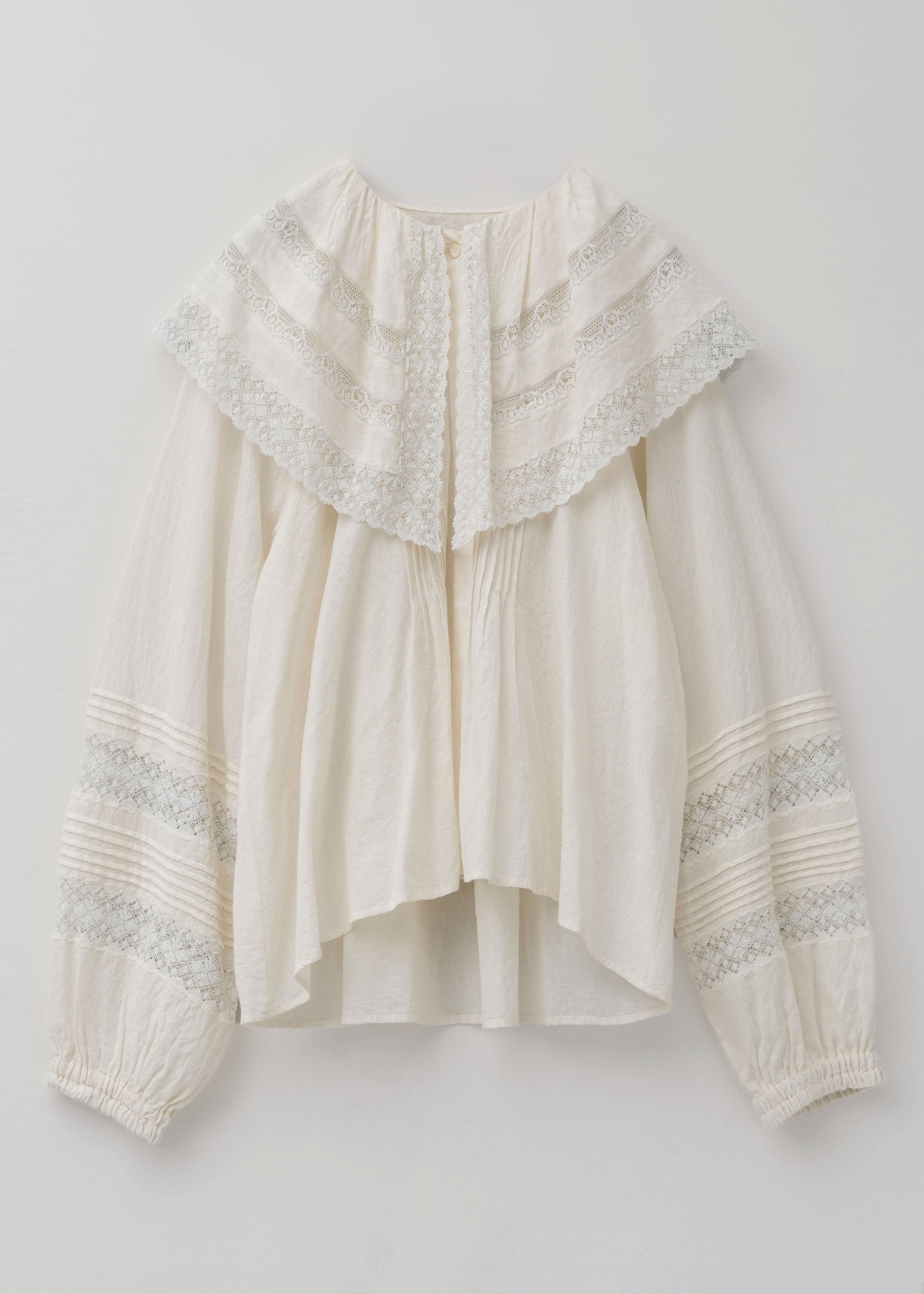 【9/2 10時発売】Cotton Dobby Lace Collar Blouse