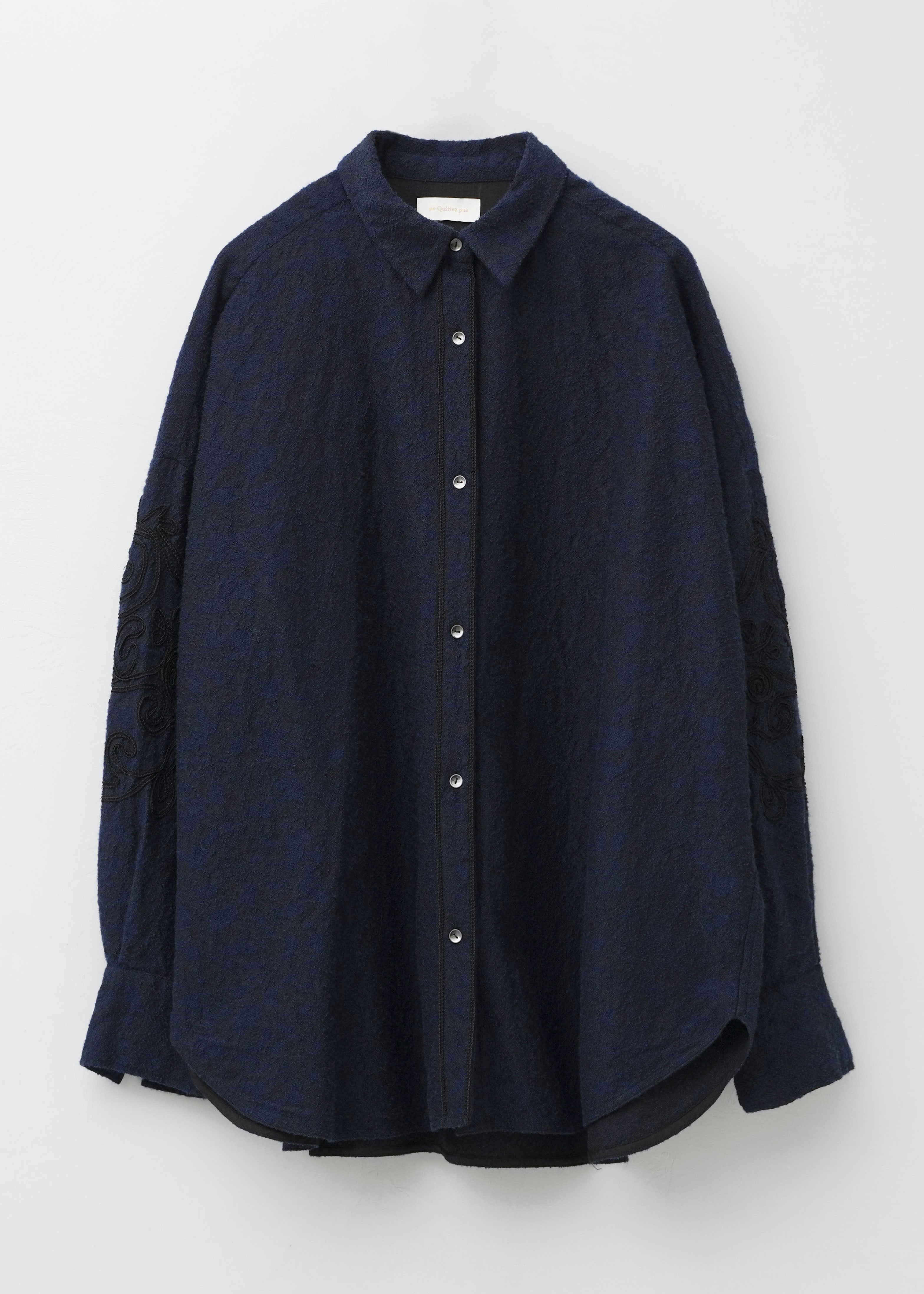 【10月上旬お届け予定】Wool Jacquard Embroidery Shirt