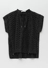 Border Hemla French Sleeve Blouse