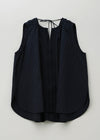 Poplin Wave Tuck Top