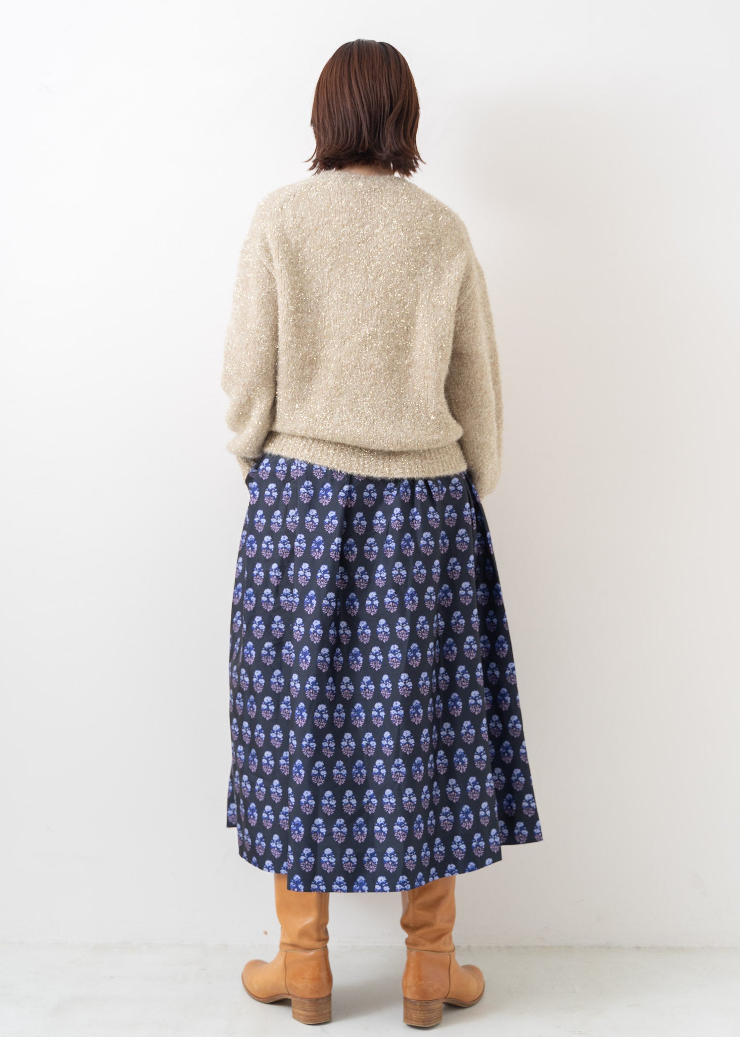 Poly Dupion Print Tuck Skirt | Pasand by ne Quittez pas | パサンドバイヌキテパ