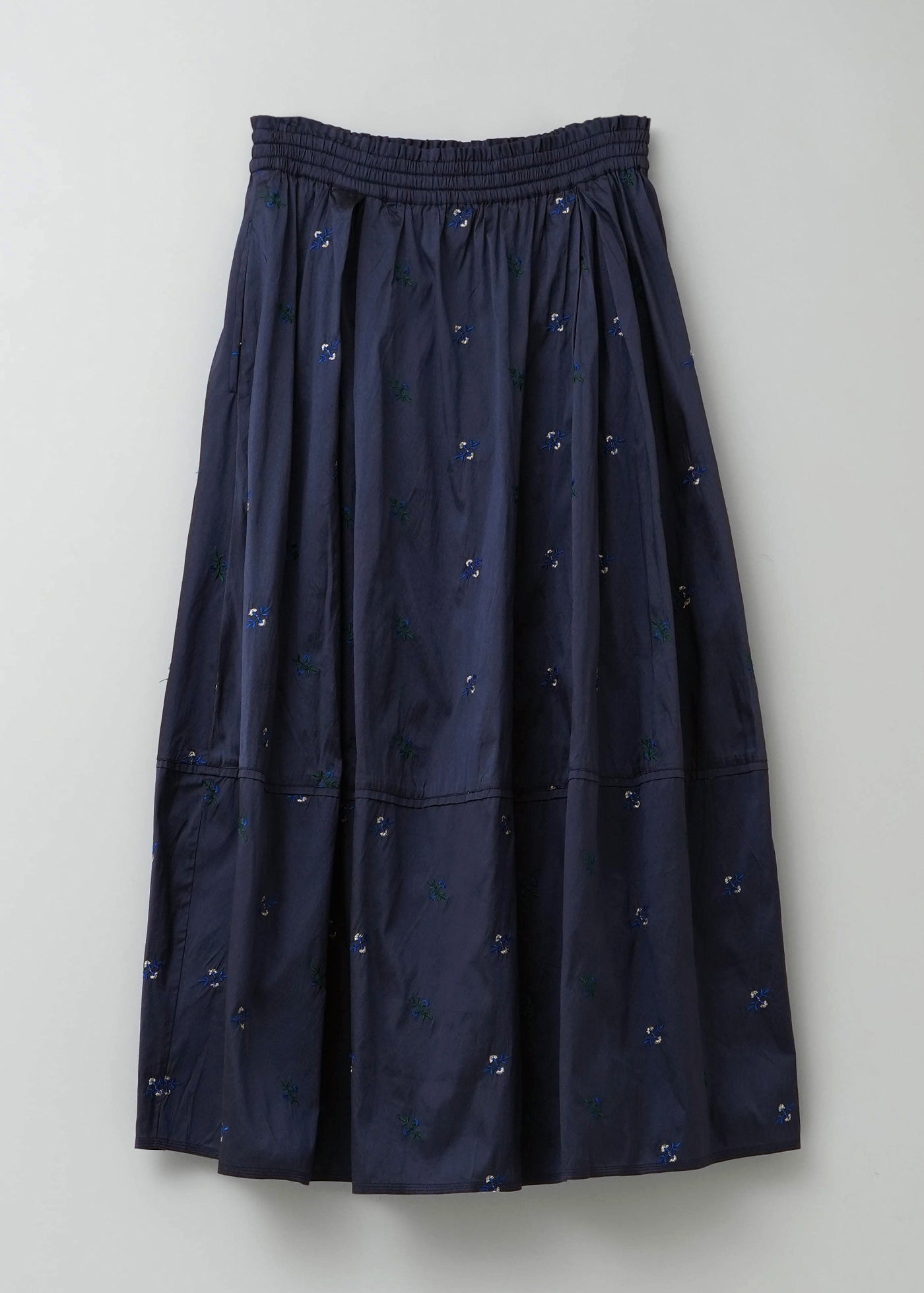 Poly Dupion Embroidery Tuck Gather Skirt | Pasand by ne Quittez