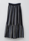 【3/4 10時発売】Cotton Voile Stripe Slant Panel Skirt