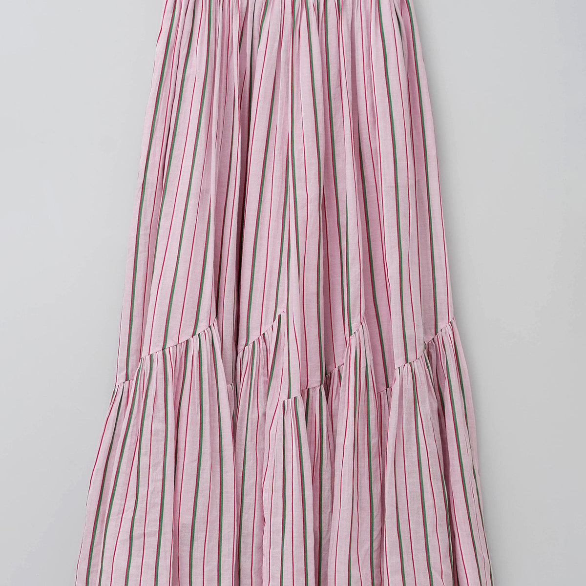 Cotton Voile Stripe Slant Panel Skirt | Pasand by ne Quittez pas 