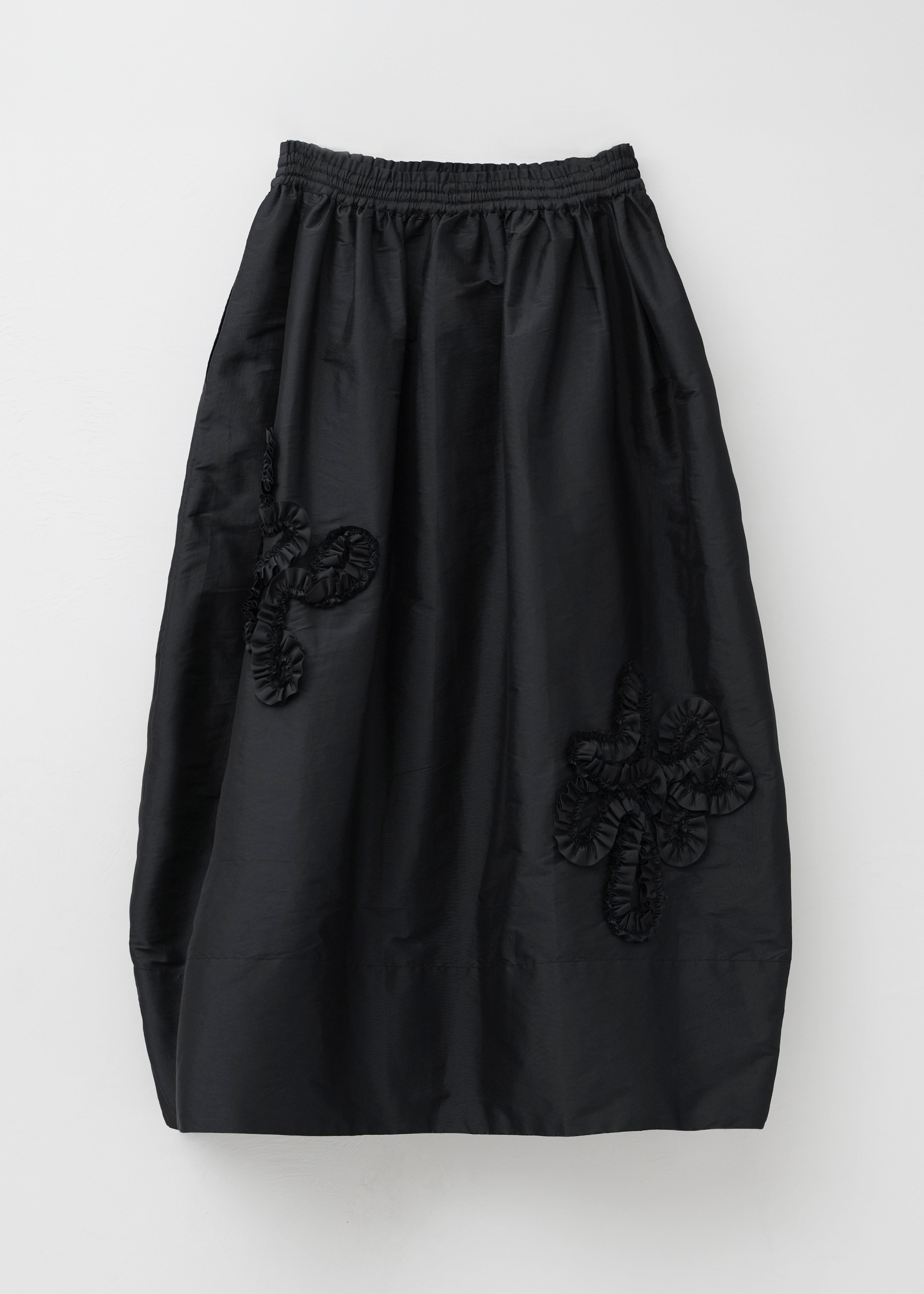 【9月下旬お届け予定】Poly Dupion Frill Embroidery Skirt