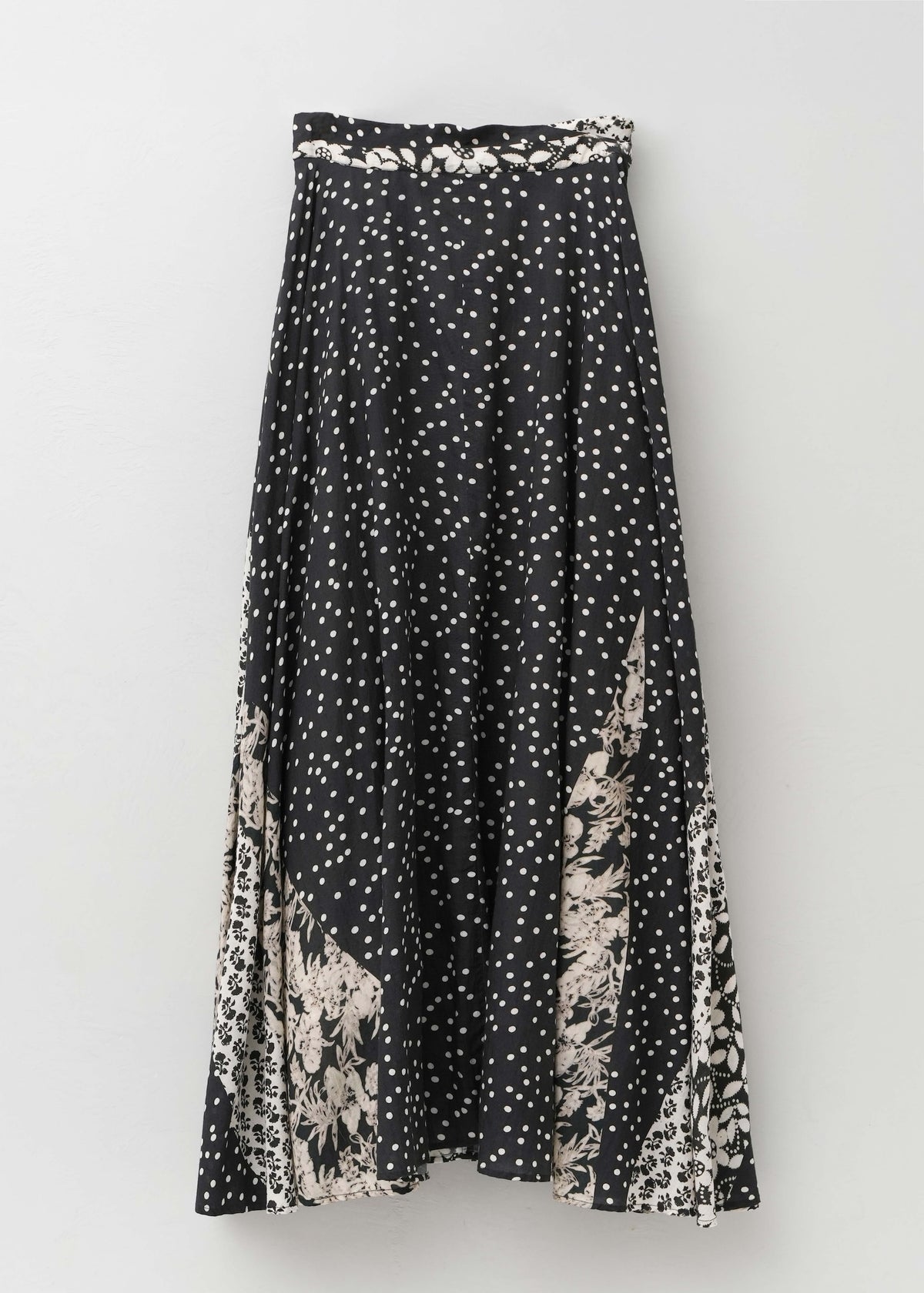 Cotton Rayon Patchwork Flower Print Skirt