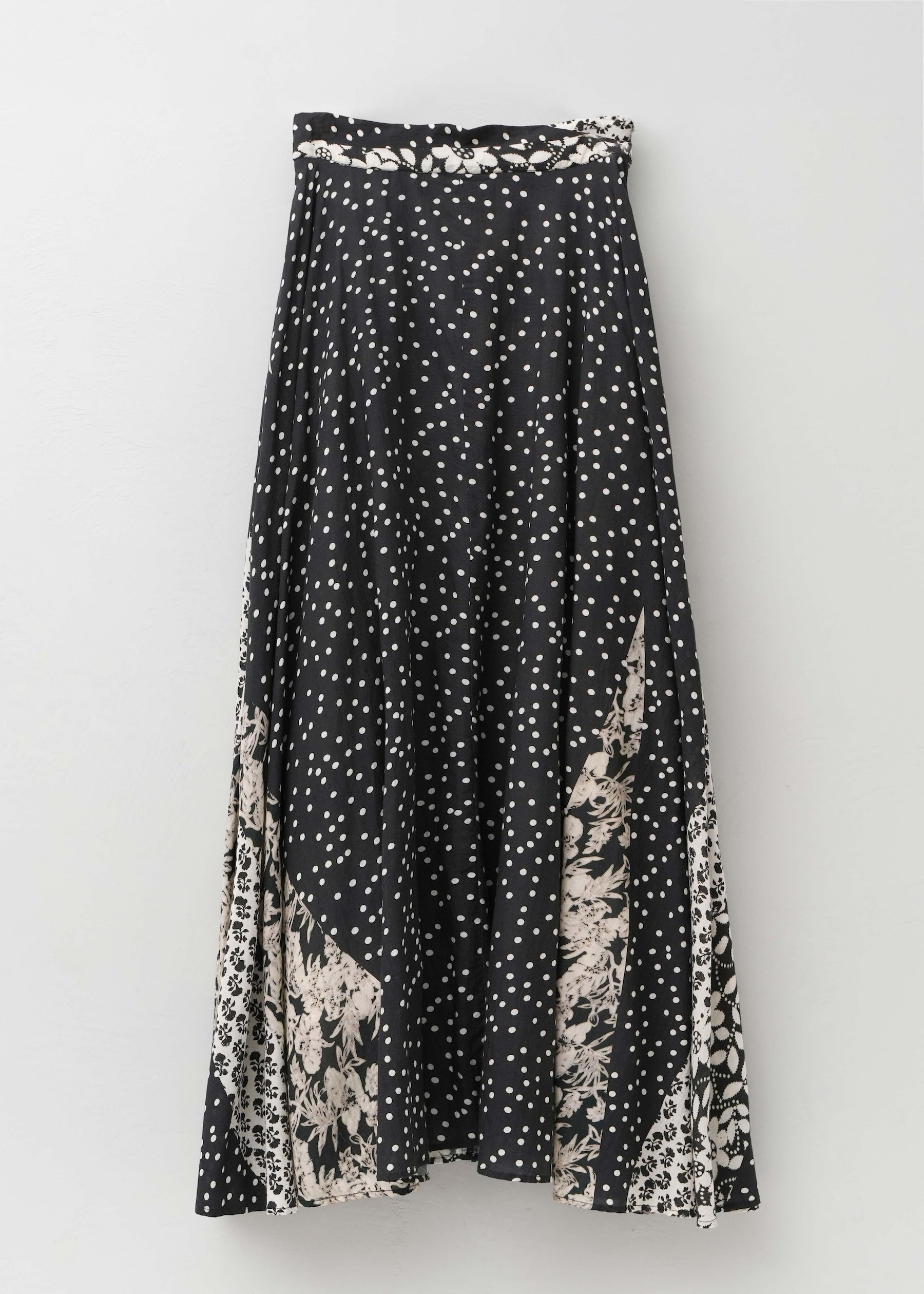 【8/5 10時発売】Cotton Rayon Patchwork Flower Print Skirt