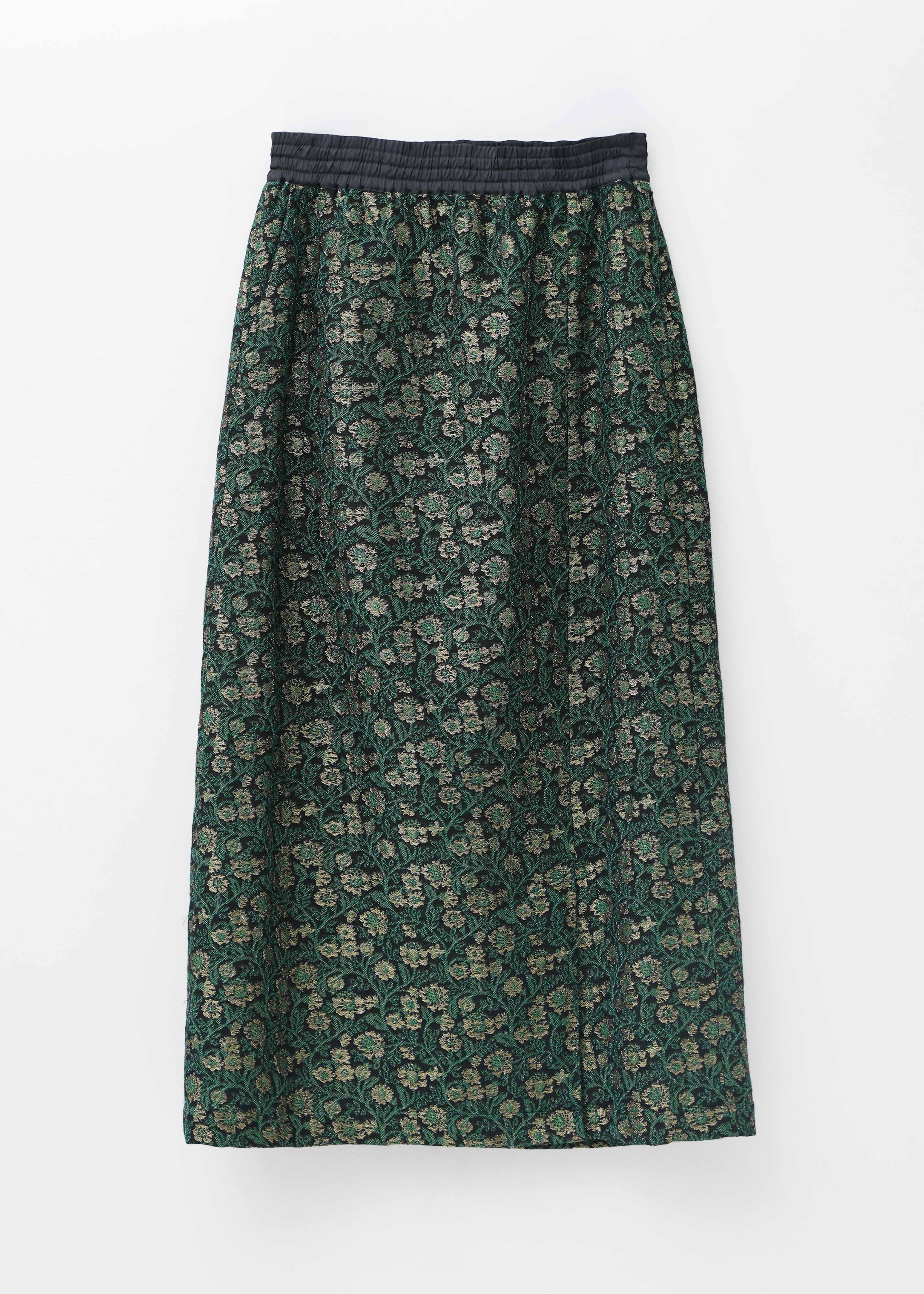 【10月中旬お届け予定】Wool Lurex Flower Jacquard Skirt