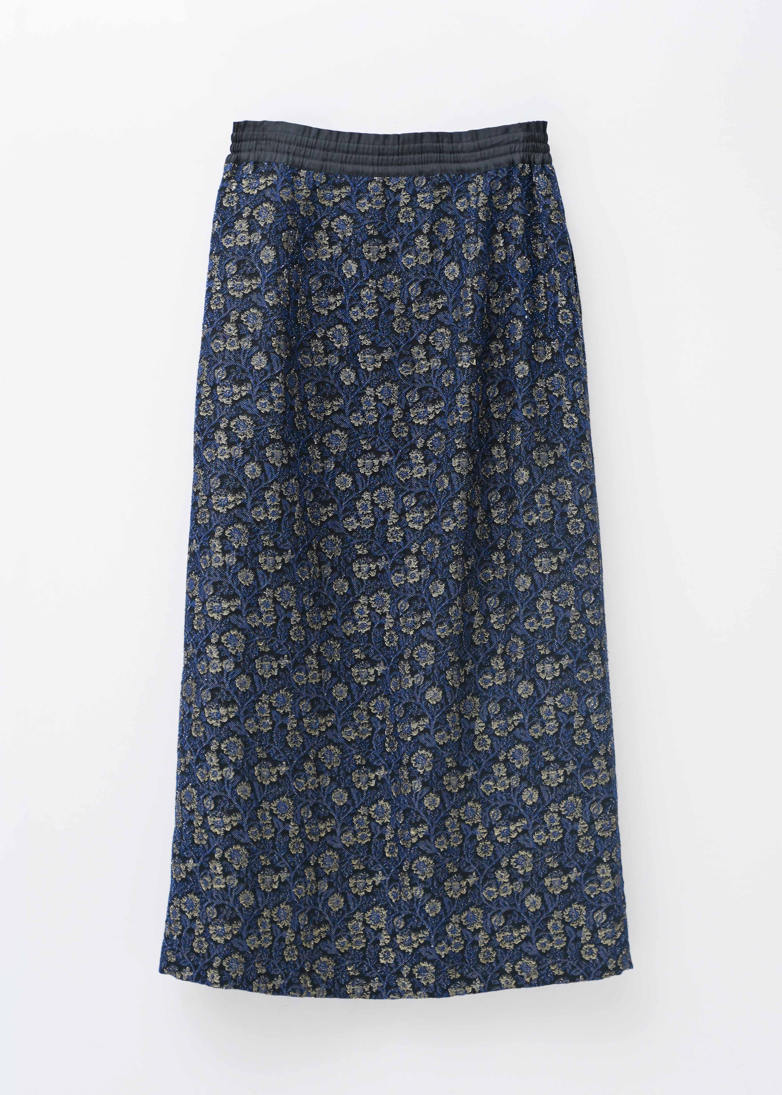 【10月中旬お届け予定】Wool Lurex Flower Jacquard Skirt