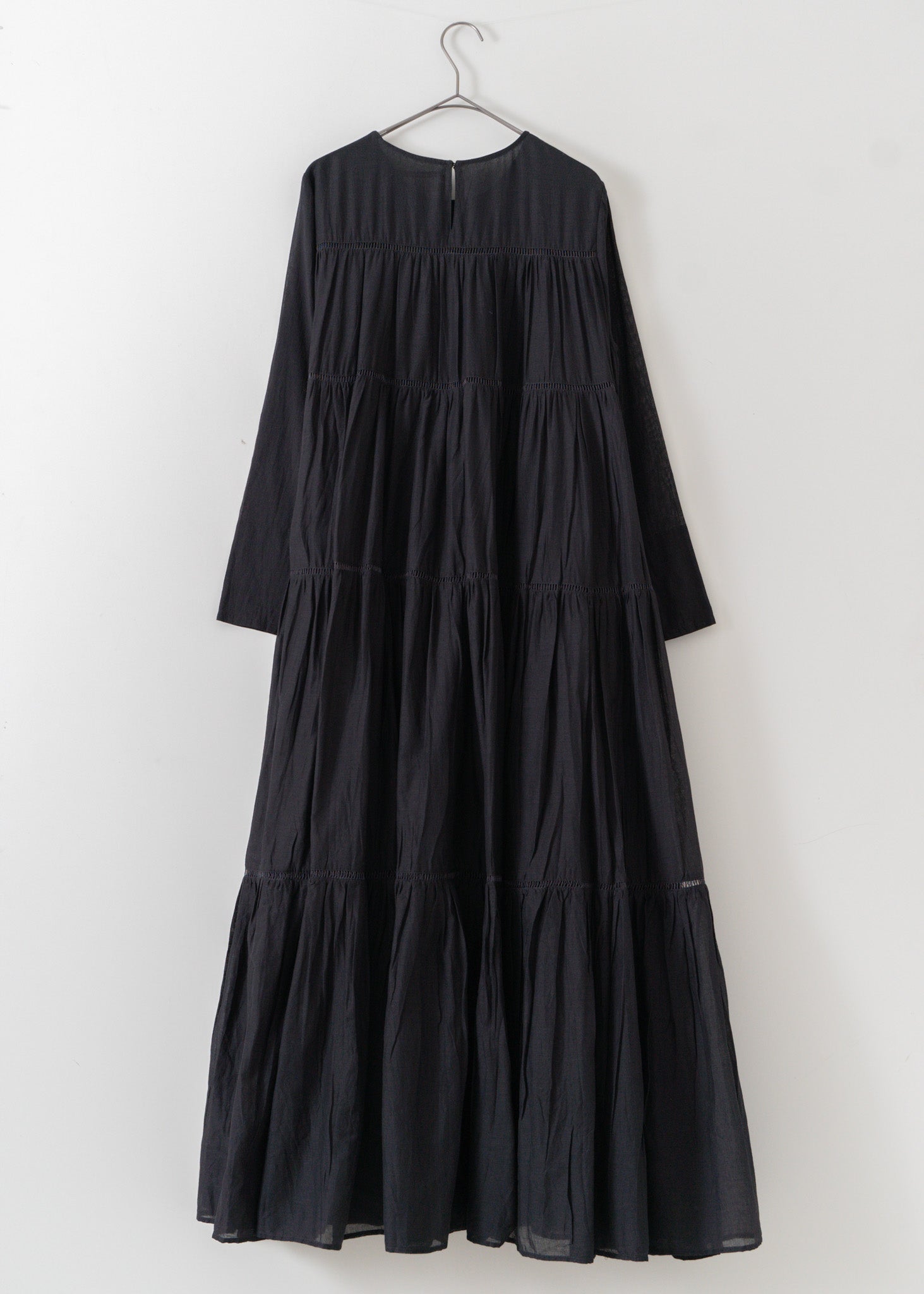 Cotton Voile Tiered Maxi Dress Black | Pasand by ne Quittez pas ...