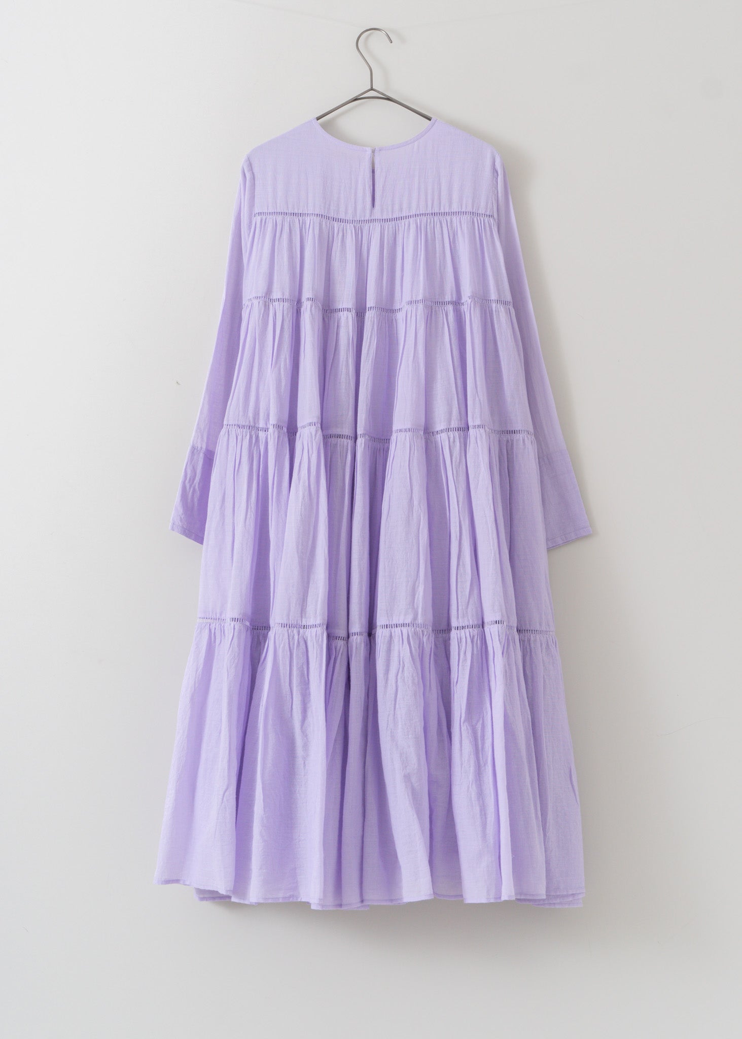 Cotton Voile Tiered Middle Length Dress Lilac | Pasand by ne 