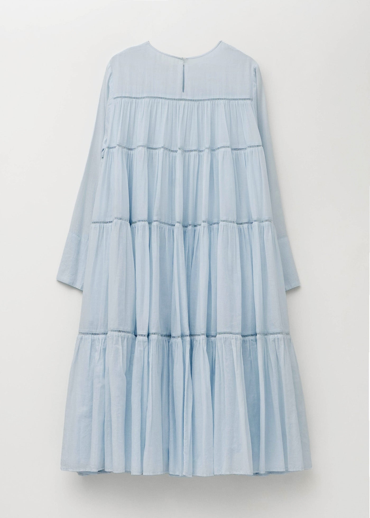 Cotton Voile Tiered Middle Length Dress