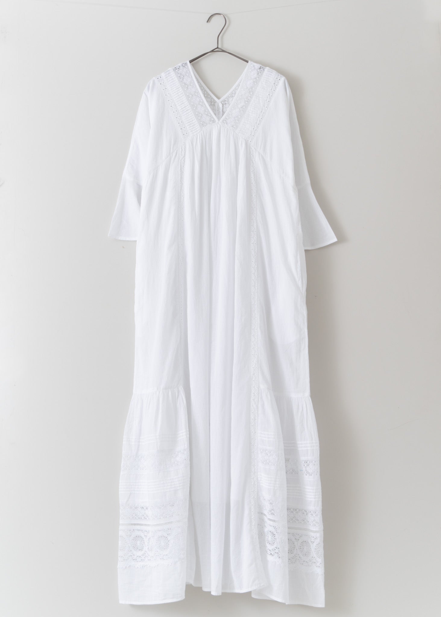 Cotton Voile Lace & Pin Tuck Dress