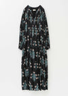 [Expected delivery in early January] Cotton Jacquard Marigold Print Shirring Dress