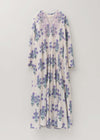 【9/2 10時発売】Cotton Jacquard Marigold Print Chikan Embroidery Dress