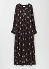 Cotton Voile Foil Flower Print Sleeve Dress