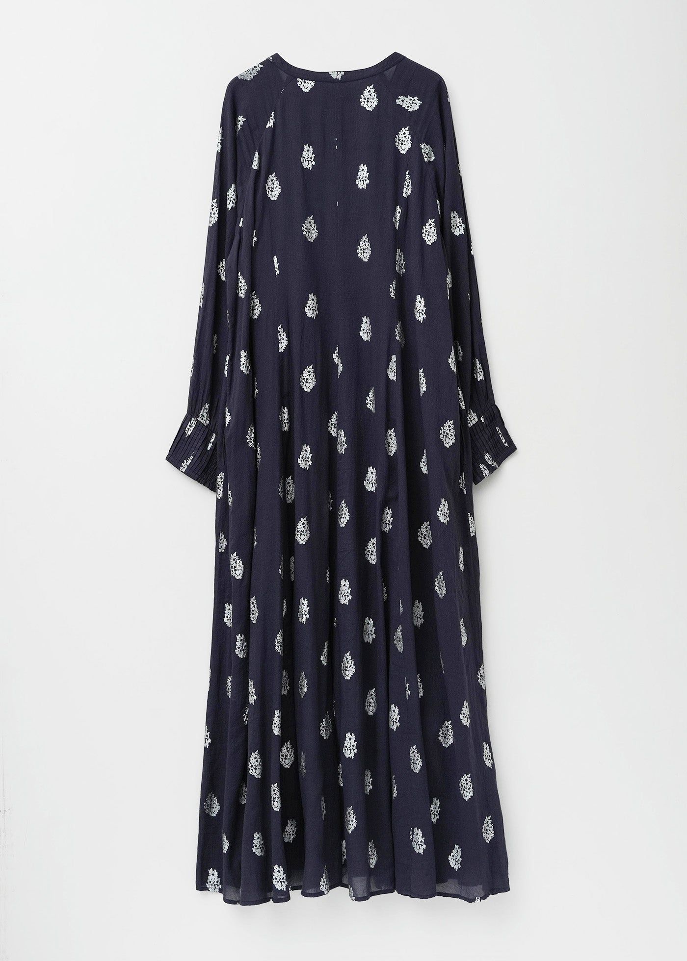 Cotton Voile Foil Flower Print Sleeve Dress