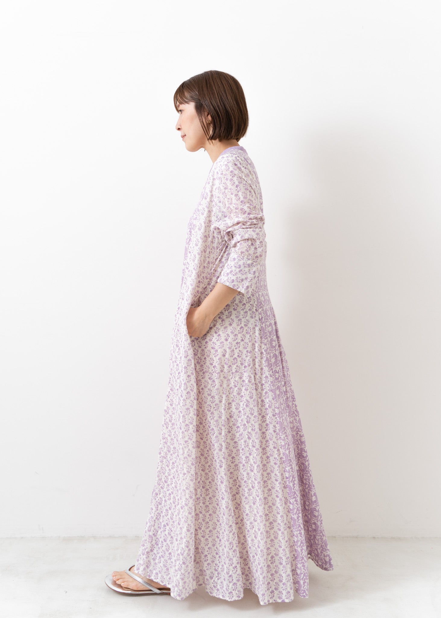 Cotton Jacquard Combi Print Panel Dress | Pasand by ne Quittez pas |  パサンドバイヌキテパ