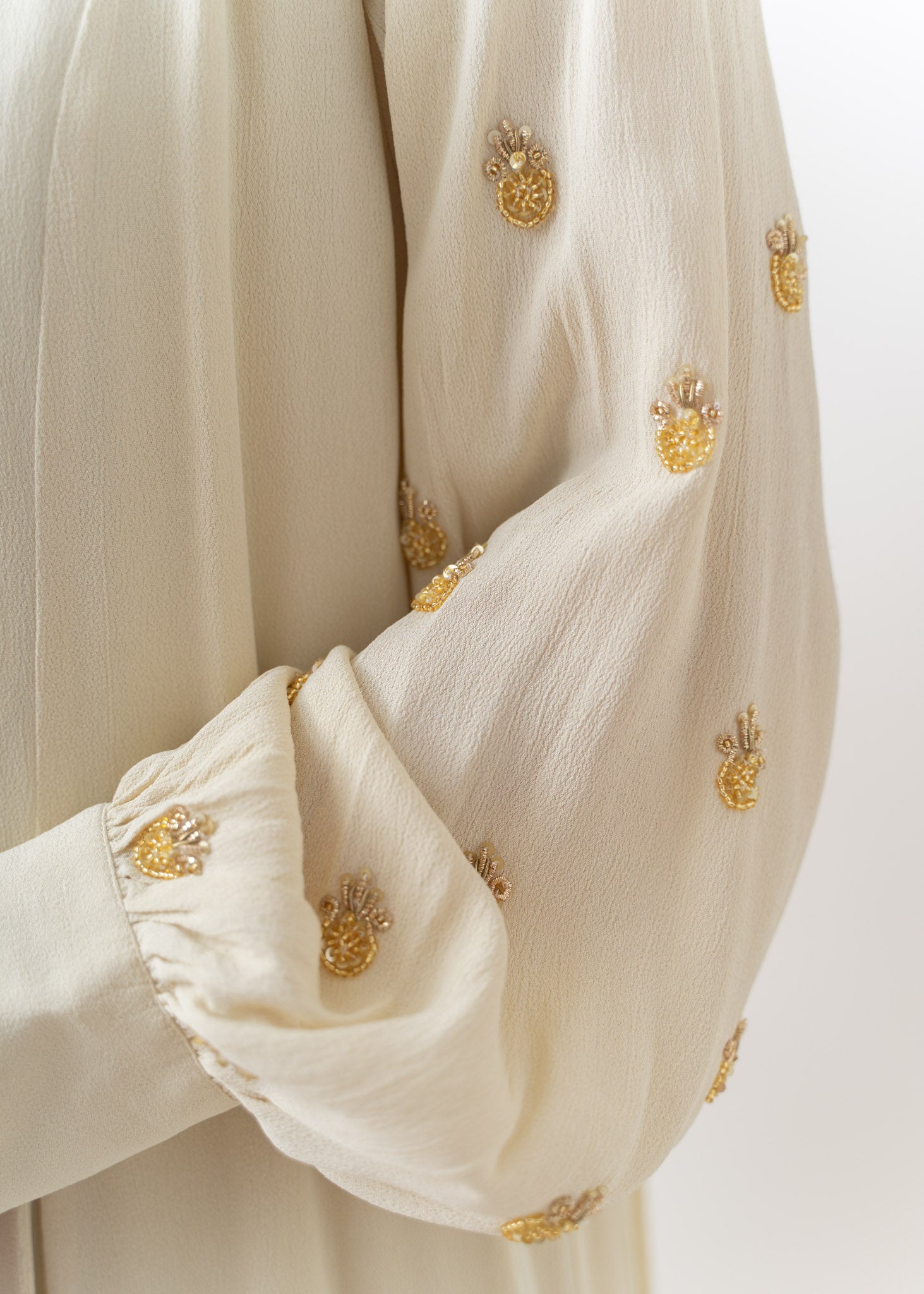 Moss Rayon Zari Embroidery Panel Dress