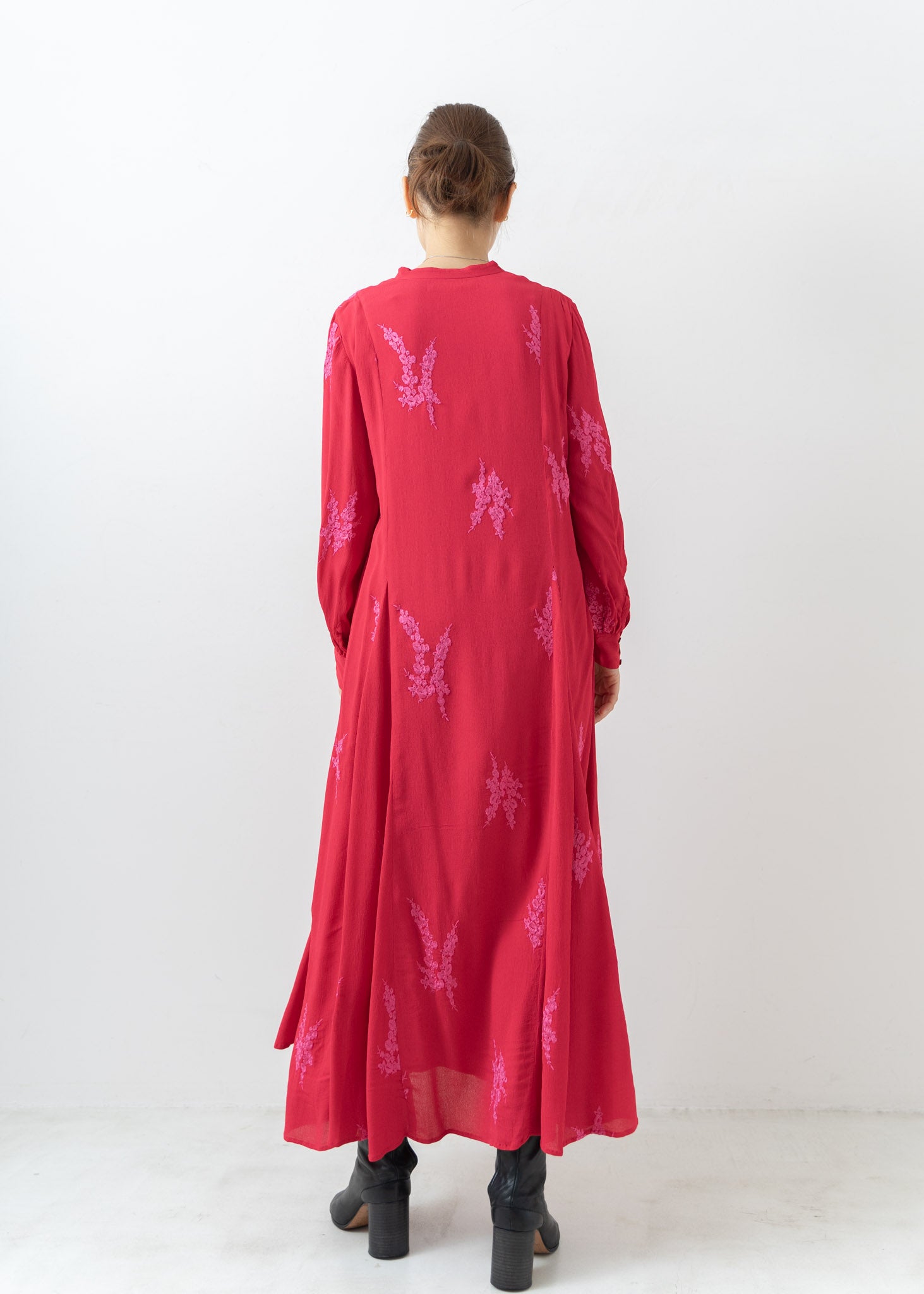 Moss Rayon Full Embroidery Panel Dress