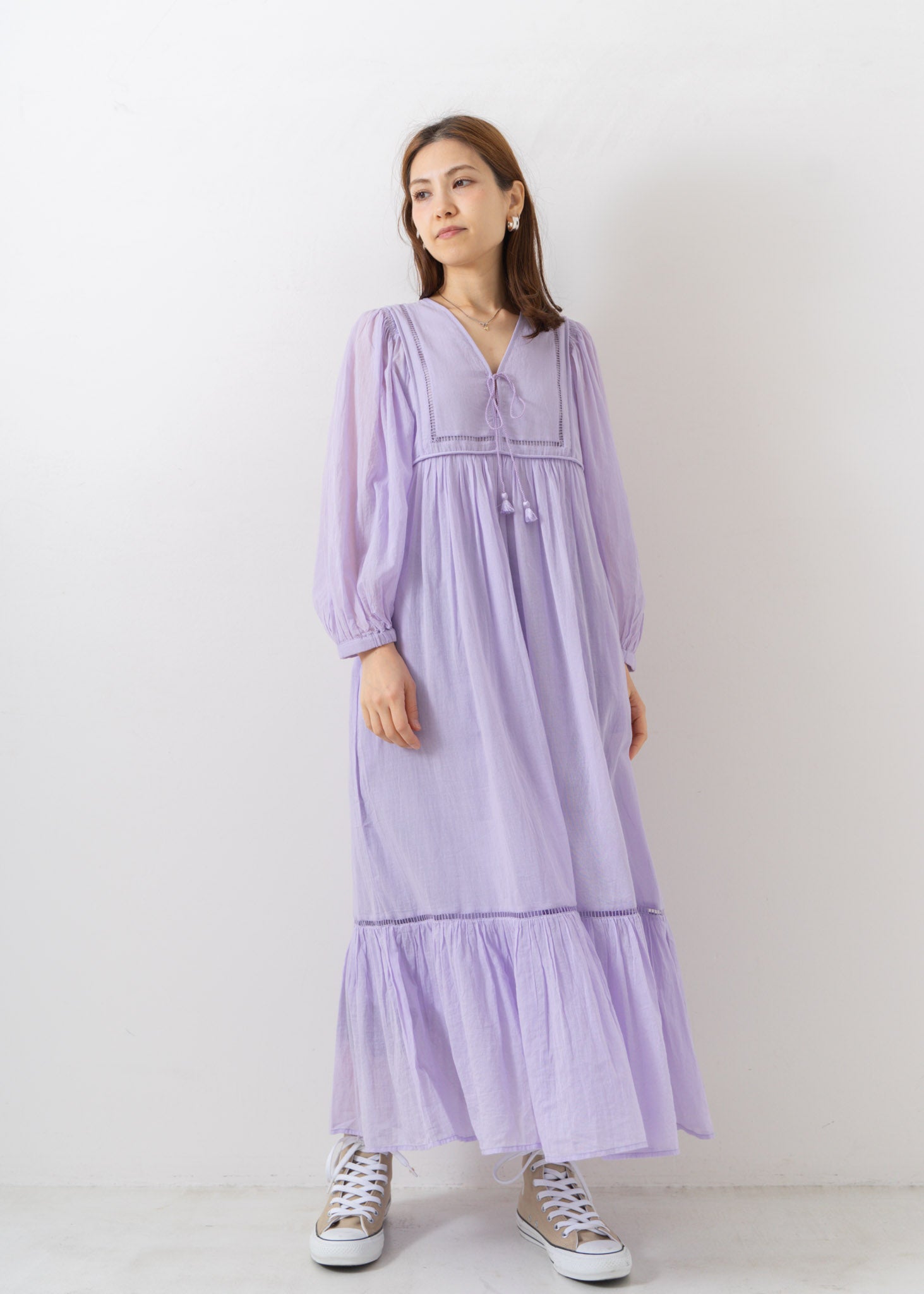 Cotton Voile Gather Dress