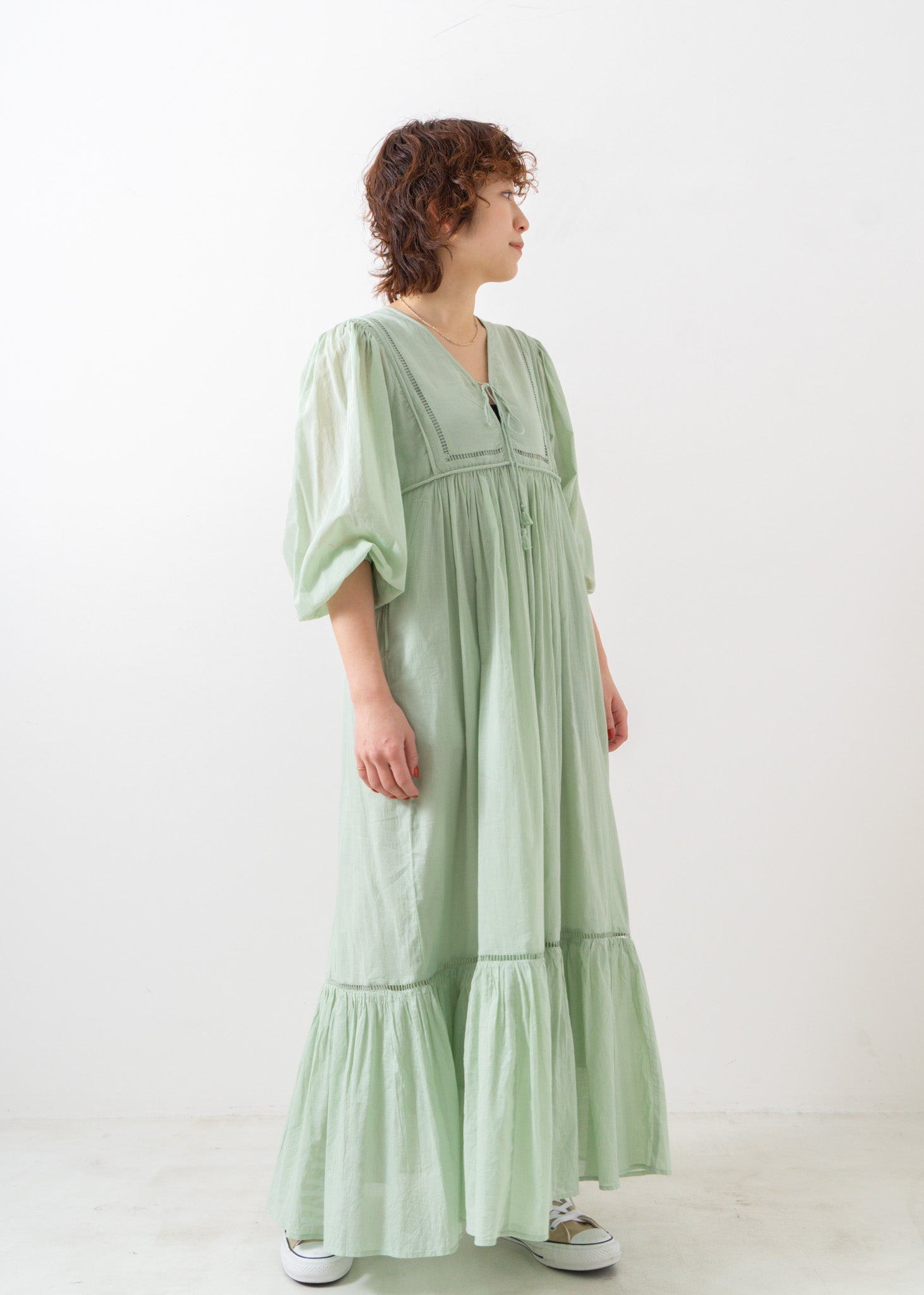 Cotton Voile Gather Dress | Pasand by ne Quittez pas | パサン