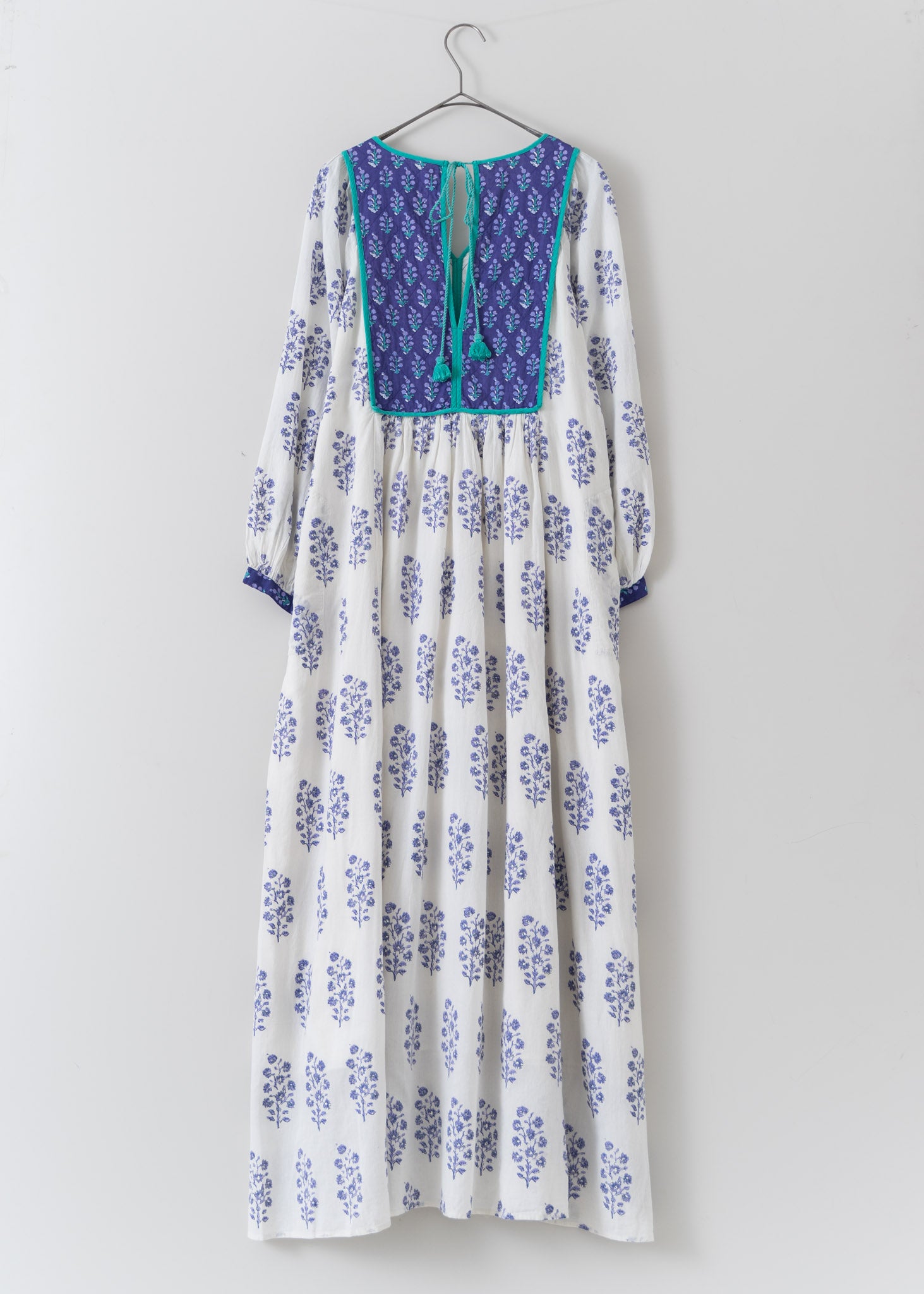 Cotton Voile Ethnic Combination Print Gather Dress