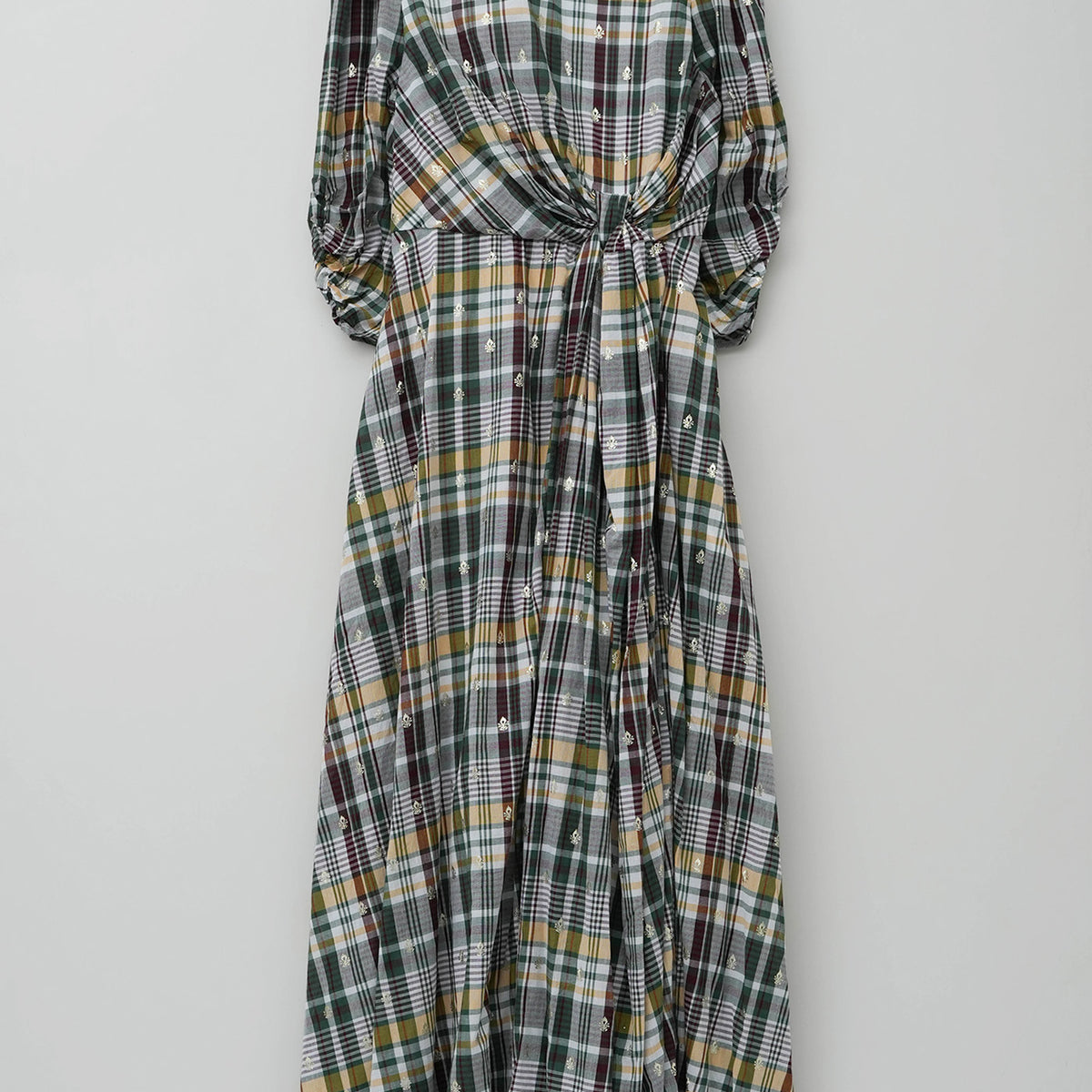 Cotton Foil Print Twisted Waist Dress | Pasand by ne Quittez pas 