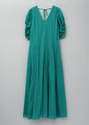 Cotton Gather Sleeve Dress