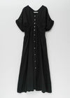 Cotton Zig Zag Dobby Waist Gather Dress