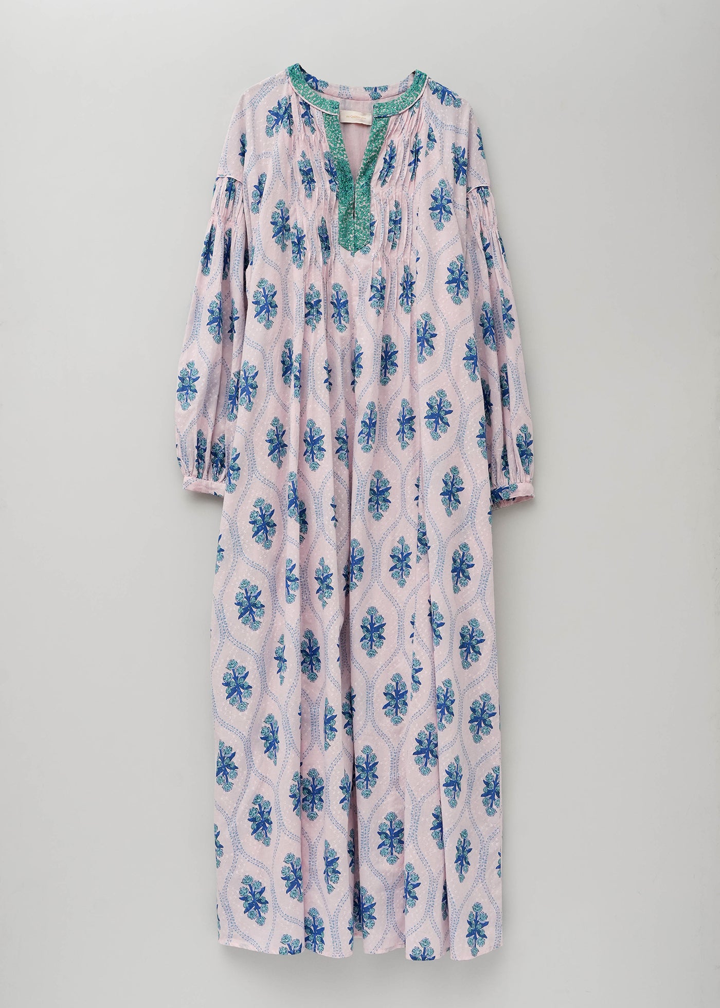 Cotton Jacquard Iberis Print Pintuck Dress | Pasand by ne Quittez
