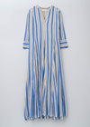 Cotton Voile Stripe Panel Dress