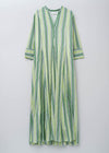Cotton Voile Stripe Panel Dress