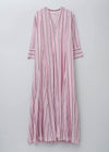 Cotton Voile Stripe Panel Dress