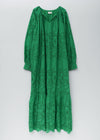 Cotton Voile Lupine Cifre Long Sleeve Dress
