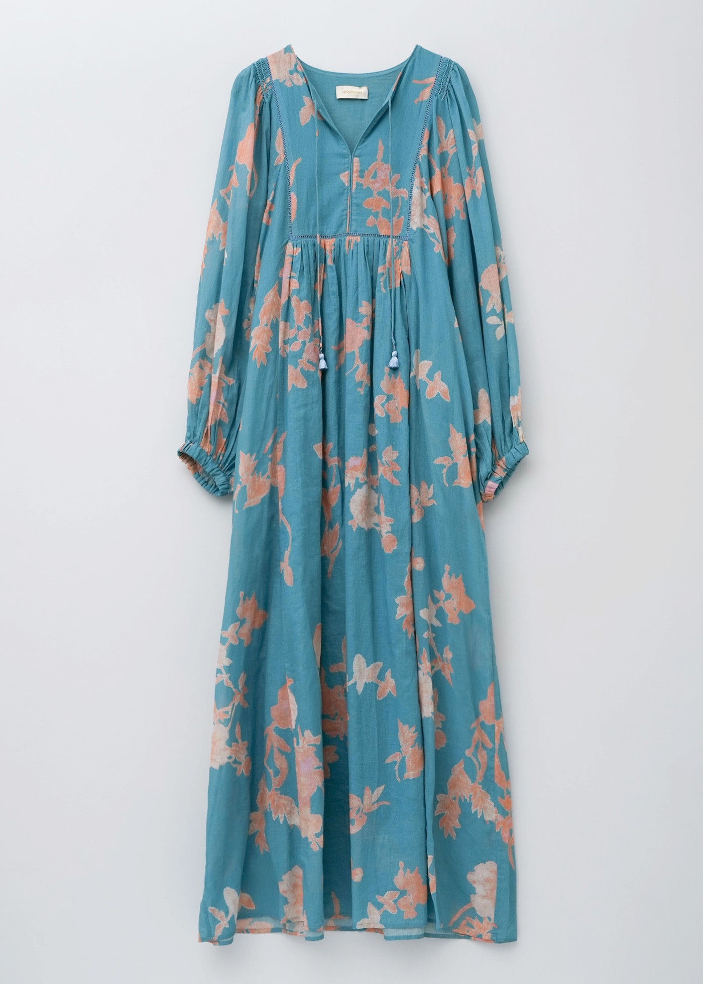 【3/4 10時発売】Cotton Voile Rose Print Hand Smocking Dress