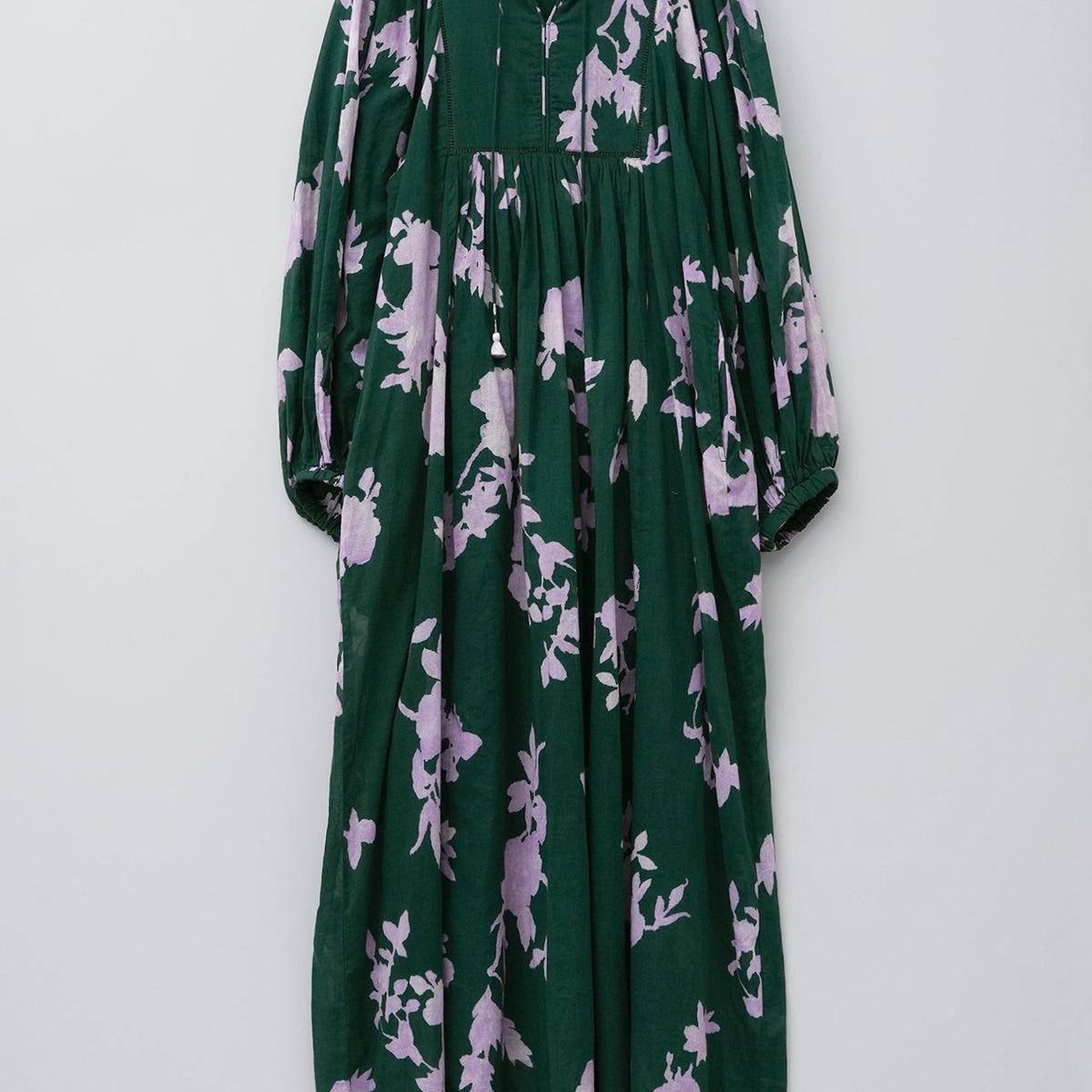 Cotton Voile Rose Print Hand Smocking Dress | Pasand by ne Quittez 