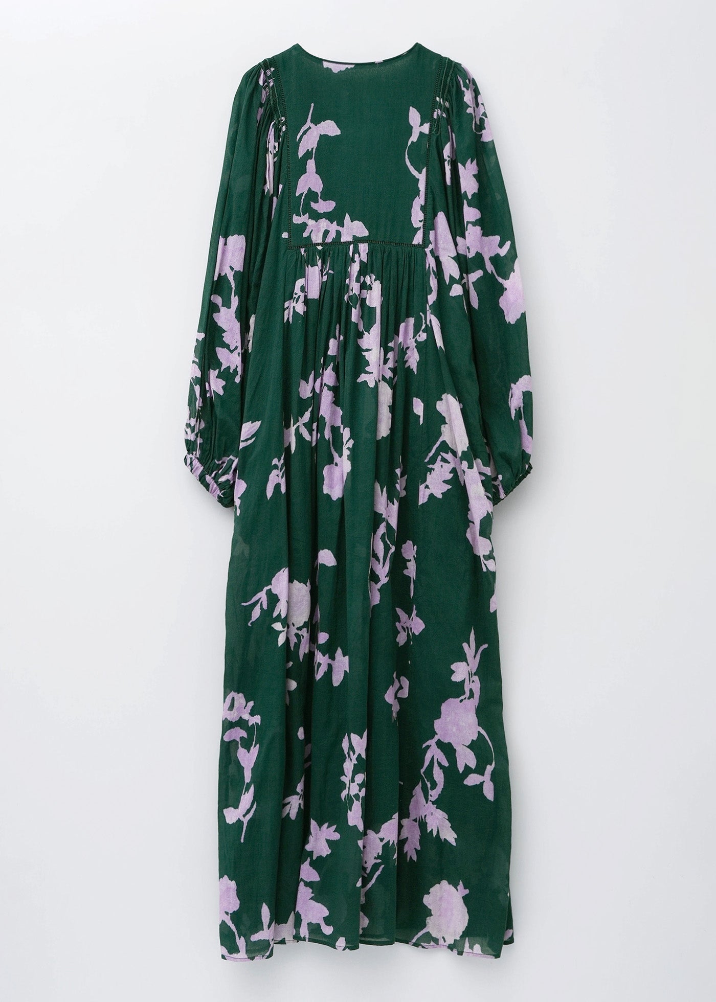 【3/4 10時発売】Cotton Voile Rose Print Hand Smocking Dress