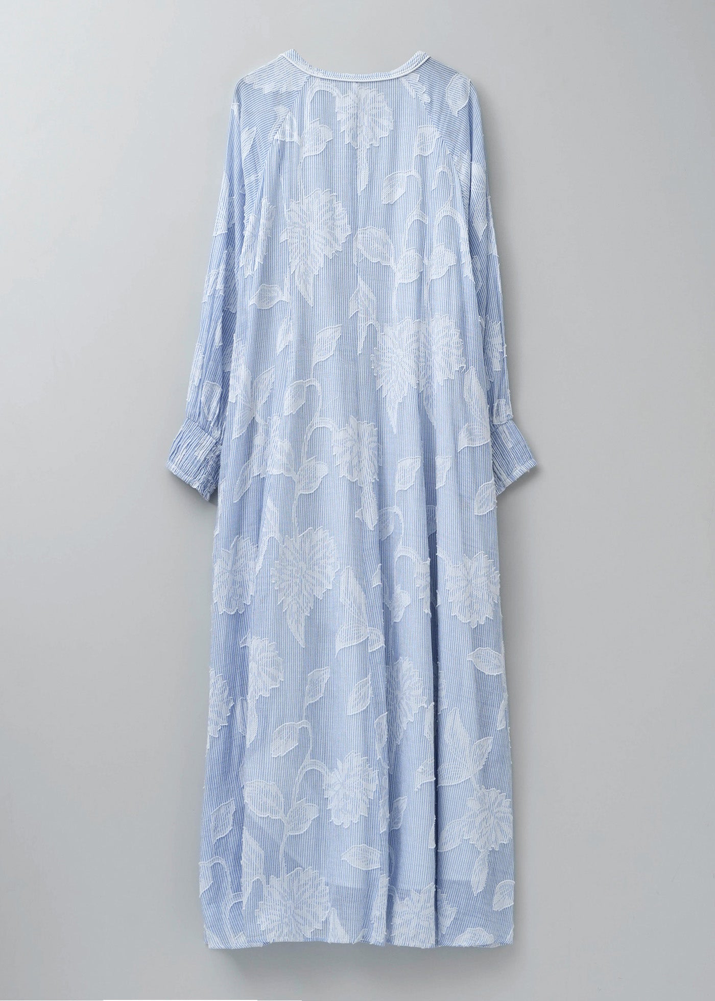 【2/4 10時発売】Cotton Stripe Flower Jacquard Flare Dress