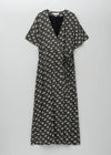 Cotton Voile Small Lily Print Wrap Dress