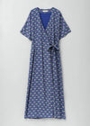 Cotton Voile Small Lily Print Wrap Dress