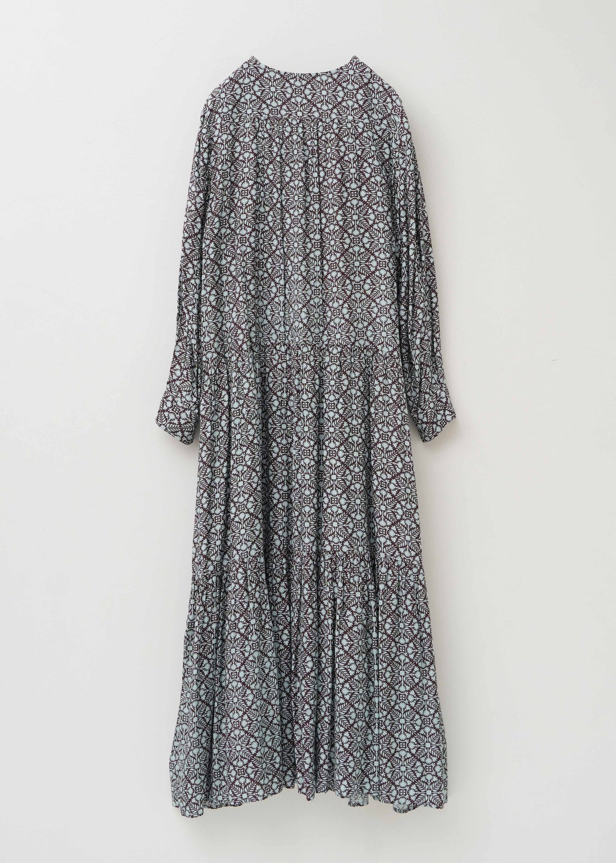 Shantoon Botanical Tile Print Tiered Dress