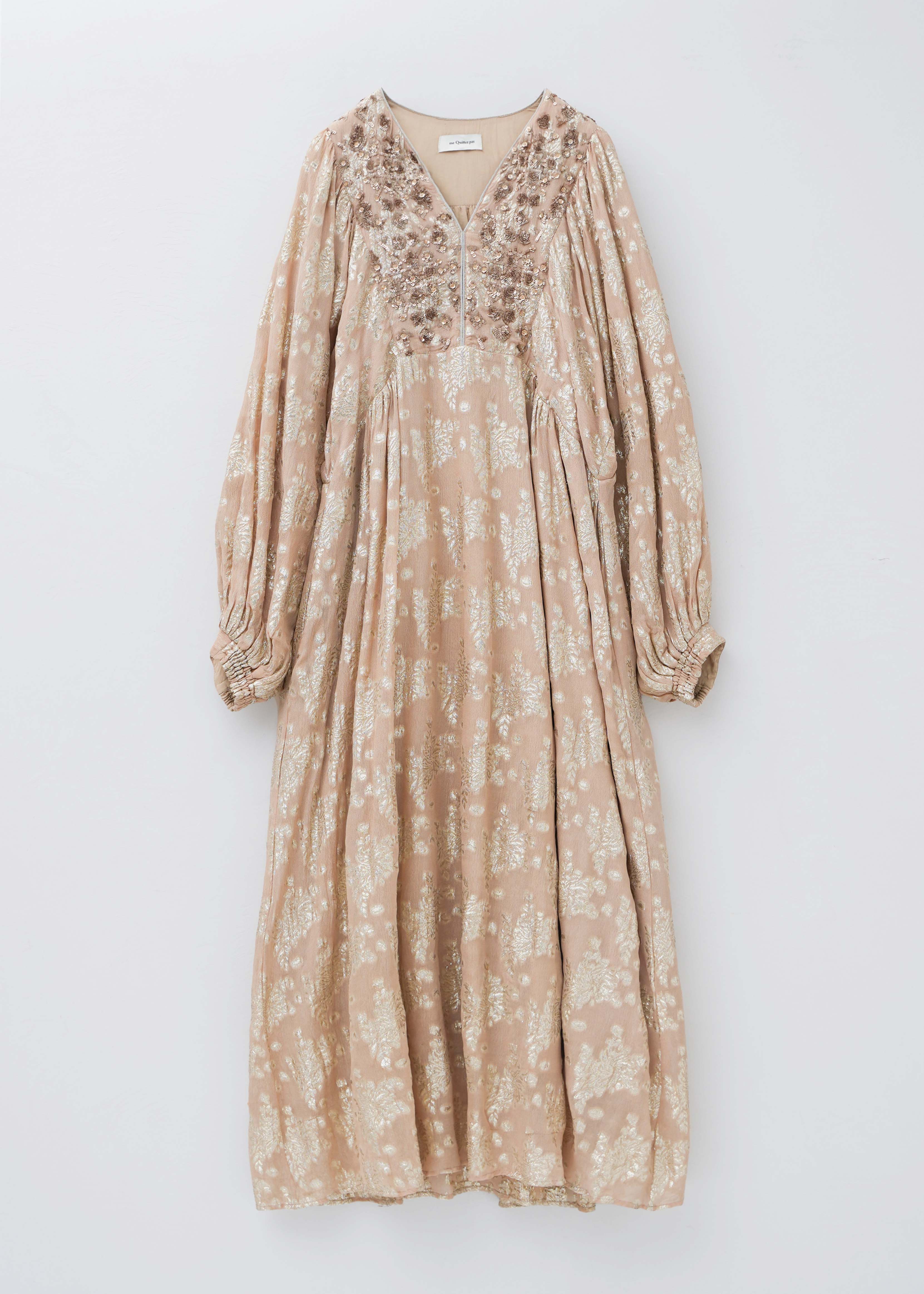 【11月中旬お届け予定】Rayon Georgette Jacquard Embroidery Dress